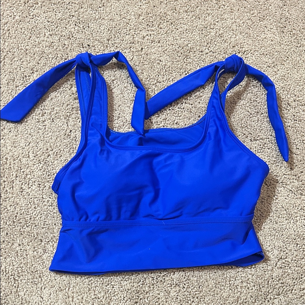 Vibrant Blue Tie-Strap swim top